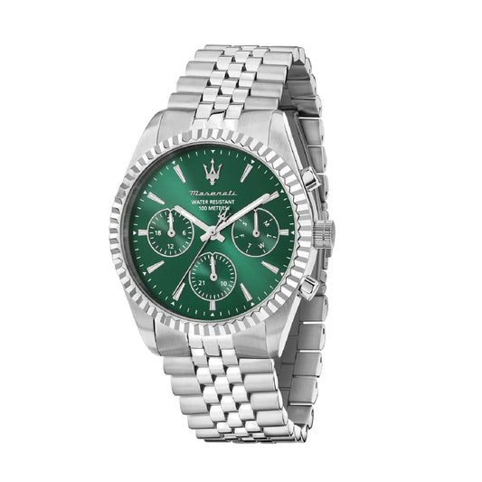 Orologio Maserati Competizione in acciaio con quadrante verde MISURA UNICA