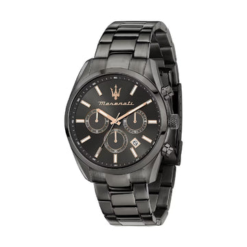Orologio multifunzione Maserati Attrazione in acciaio nero MISURA UNICA