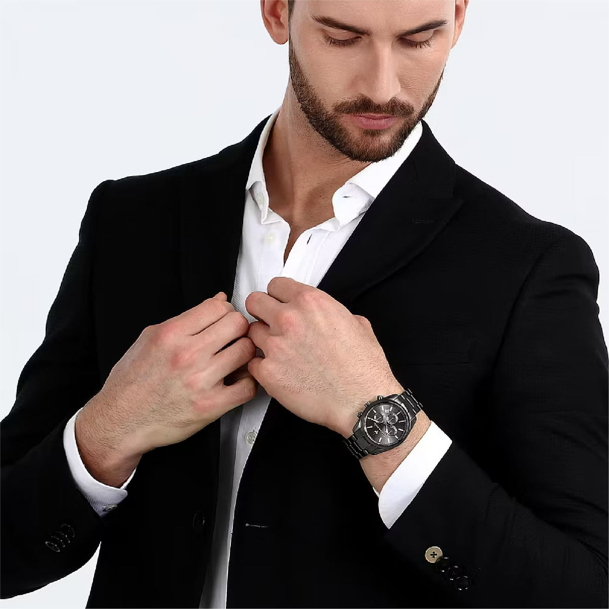 Orologio multifunzione Maserati Attrazione in acciaio nero MISURA UNICA