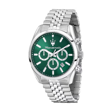 Orologio multifunzione Maserati Attrazione in acciaio e verde MISURA UNICA