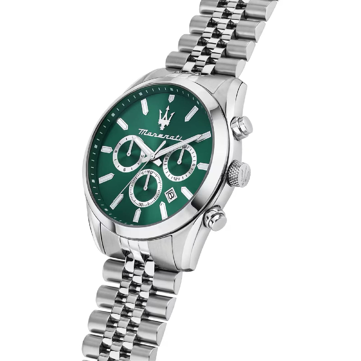 Orologio multifunzione Maserati Attrazione in acciaio e verde MISURA UNICA