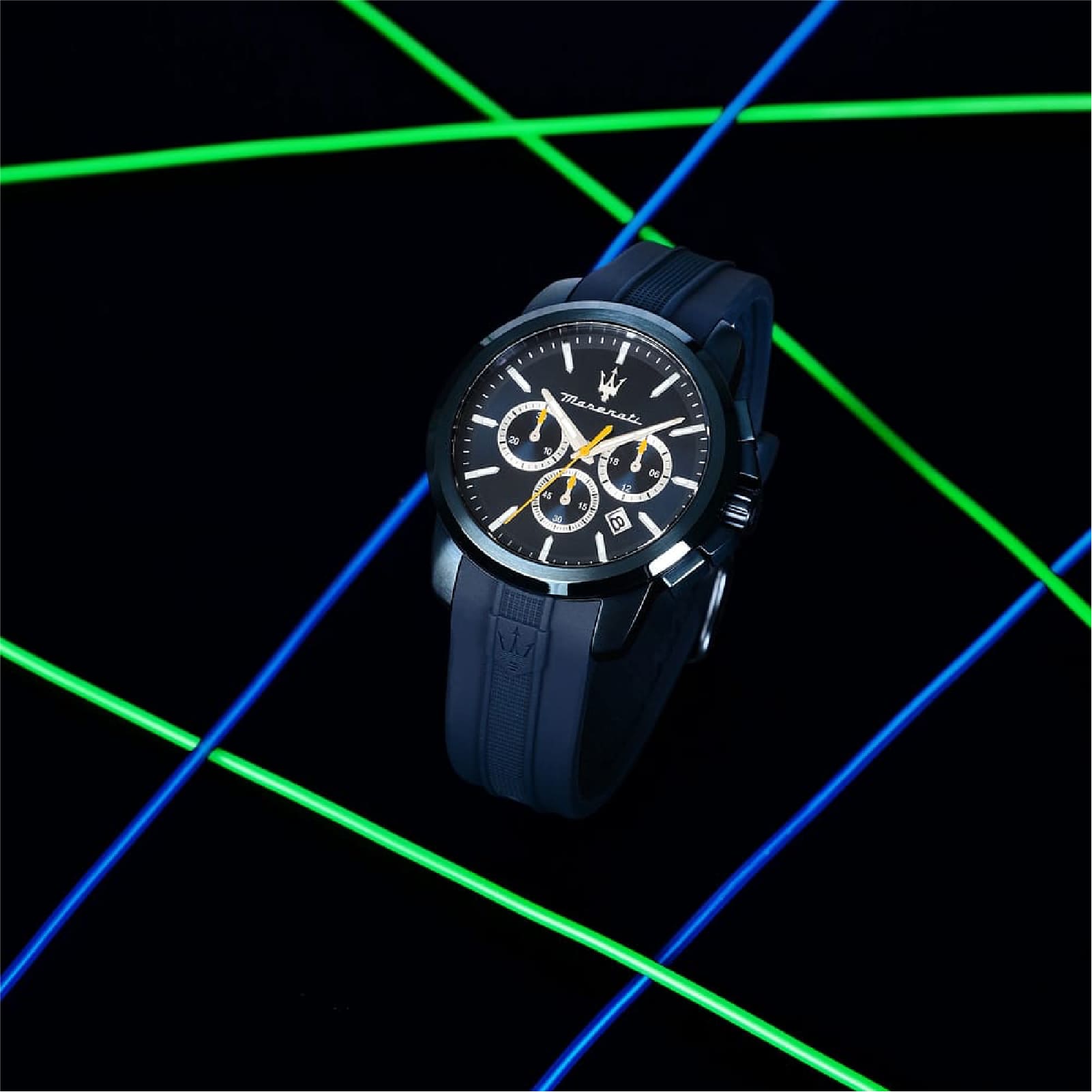 Orologio cronografo da uomo Maserati in acciaio colore blu MISURA UNICA