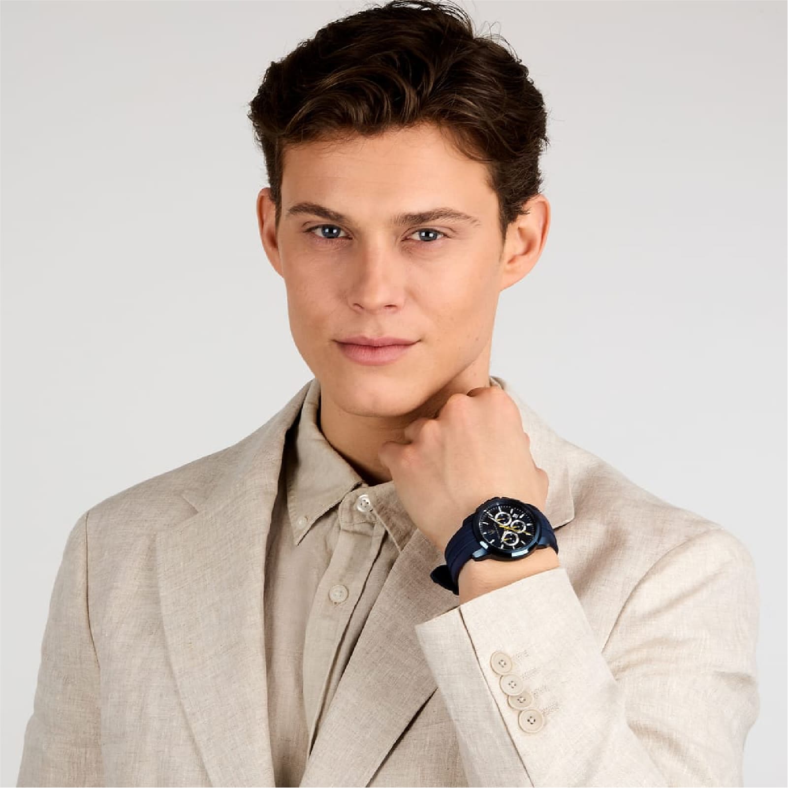 Orologio cronografo da uomo Maserati in acciaio colore blu MISURA UNICA