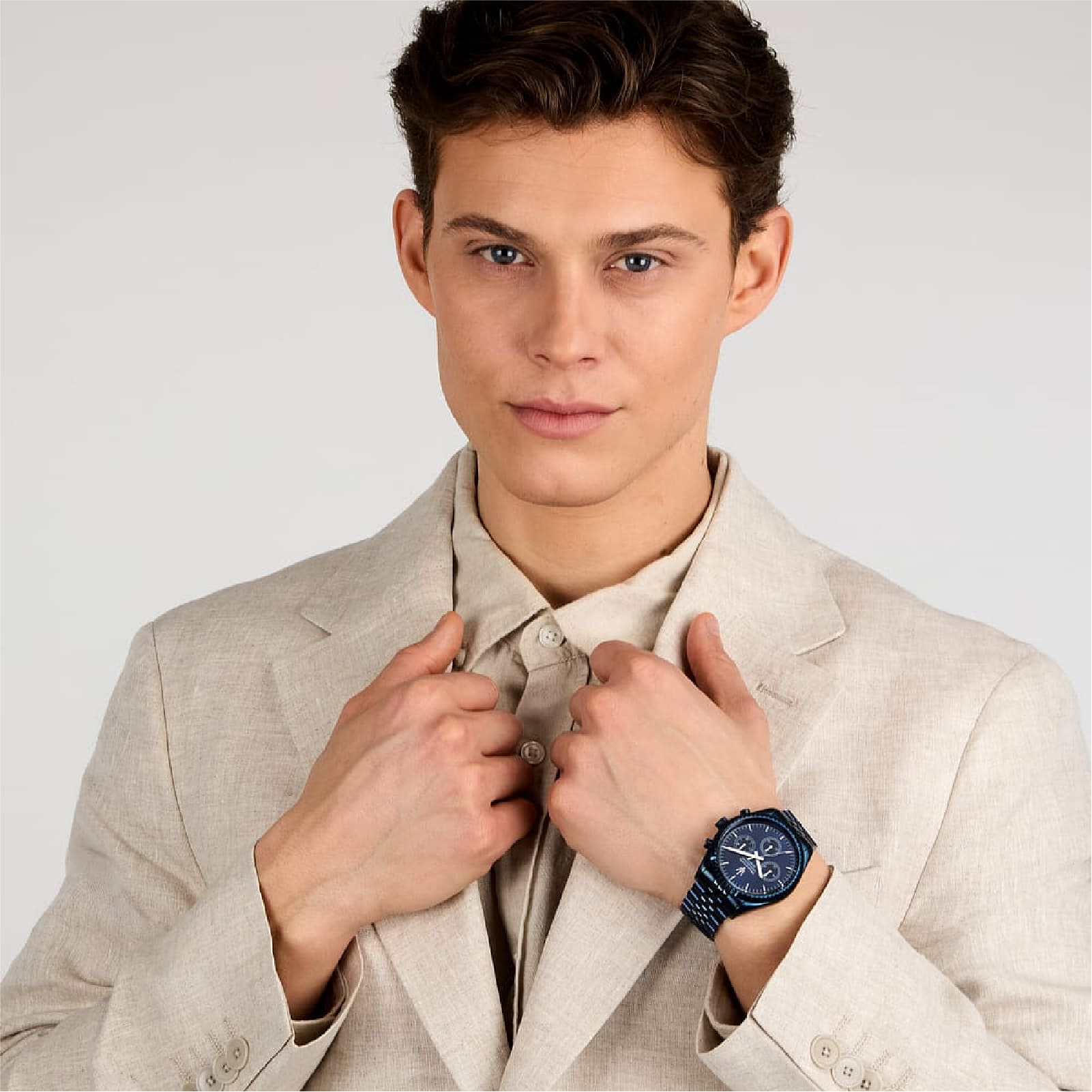 Orologio multifunzione da uomo Maserati in acciaio colore blu MISURA UNICA