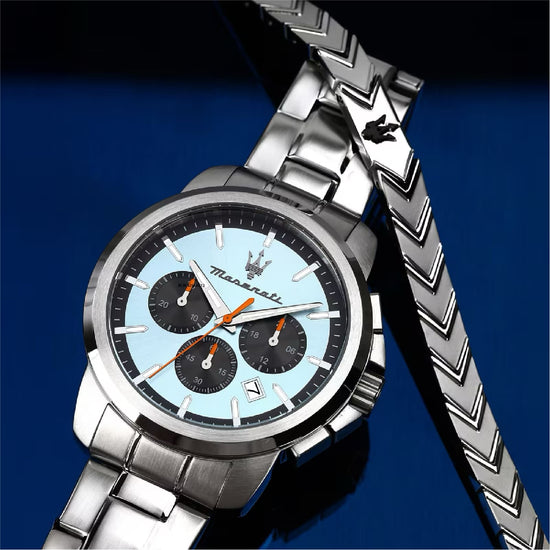 Orologio cronografo Maserati quadrante blu 42 mm MISURA UNICA
