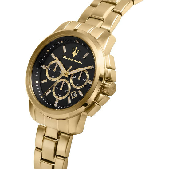 Orologio multifunzione Maserati Successo in acciaio dorato MISURA UNICA