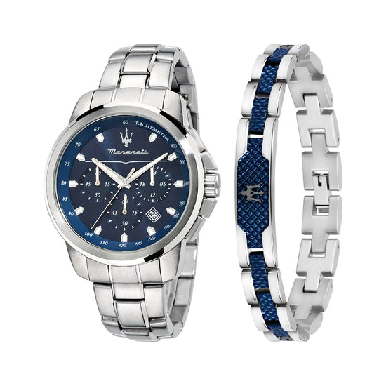 Set bracciale e orologio solo tempo Maserati in acciaio MISURA UNICA