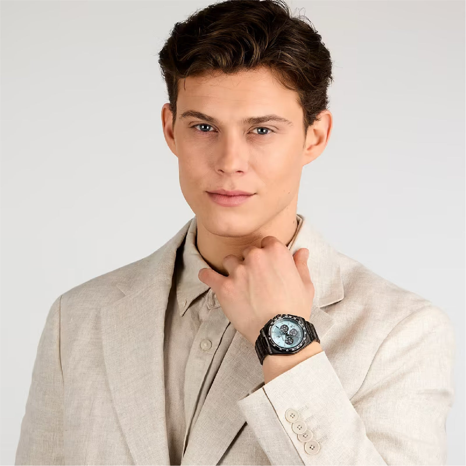 Orologio cronografo da uomo Maserati con quadrante azzurro MISURA UNICA