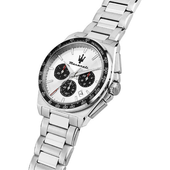 Orologio cronografo Maserati quadrante argento 43 mm MISURA UNICA