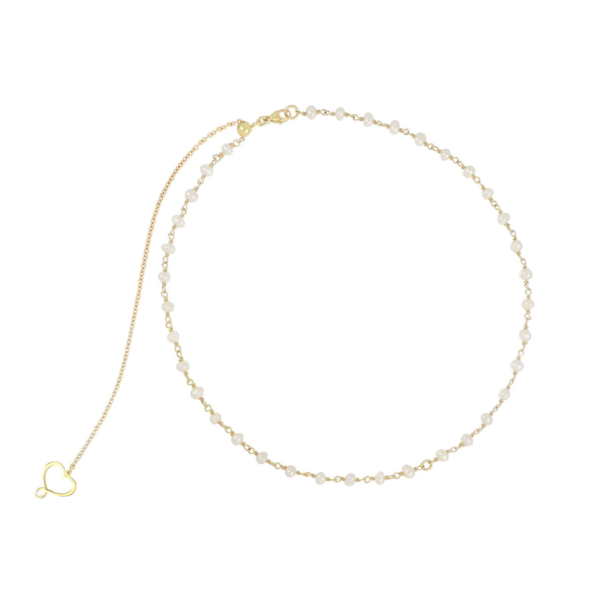 Collana girocollo Maman et Sophie in argento pvd oro e perle MISURA UNICA
