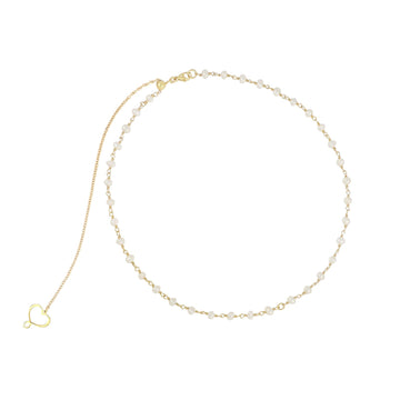 Collana girocollo Maman et Sophie in argento pvd oro e perle MISURA UNICA