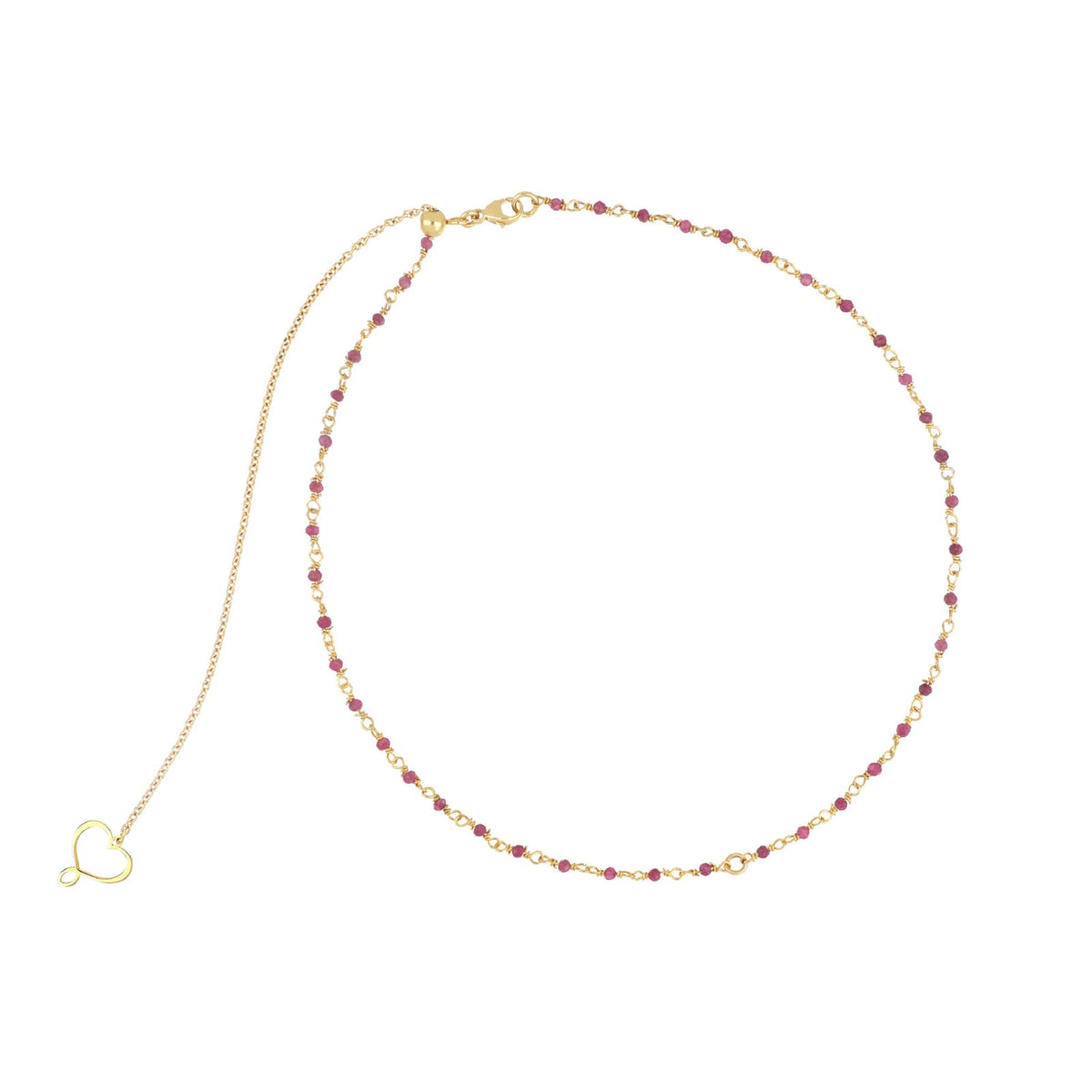 Collana girocollo Maman et Sophie in argento pvd oro rubino MISURA UNICA