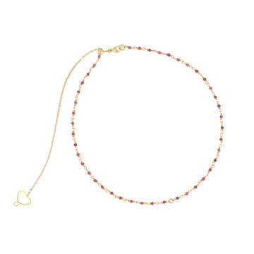 Collana girocollo Maman et Sophie in argento pvd oro rubino MISURA UNICA