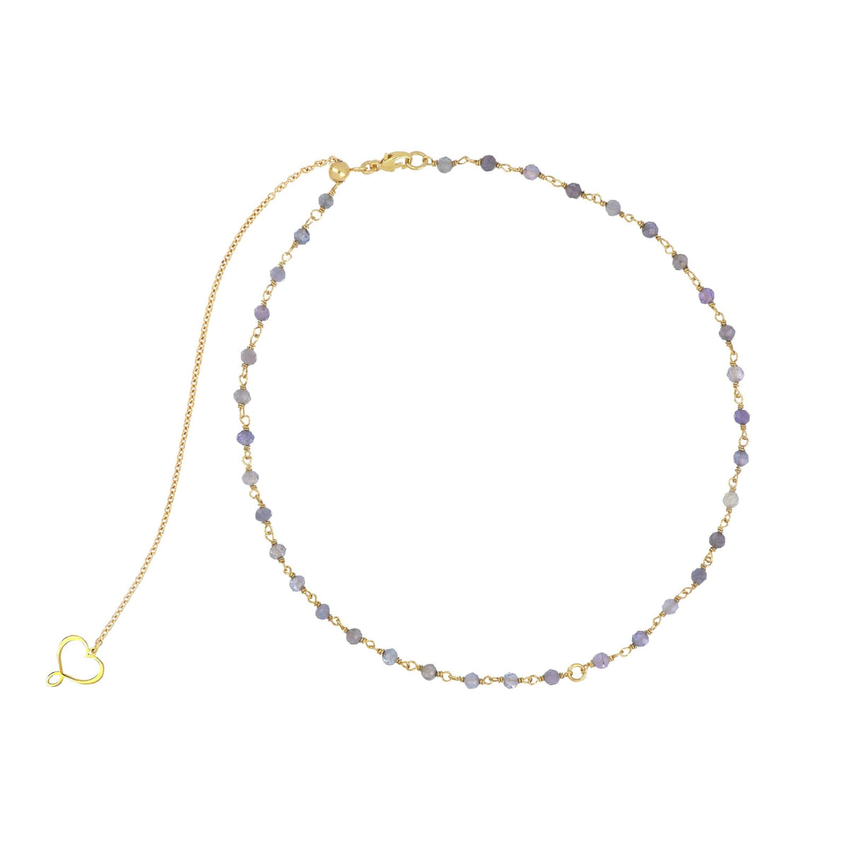 Collana girocollo Maman et Sophie argento pvd oro tanzanite MISURA UNICA