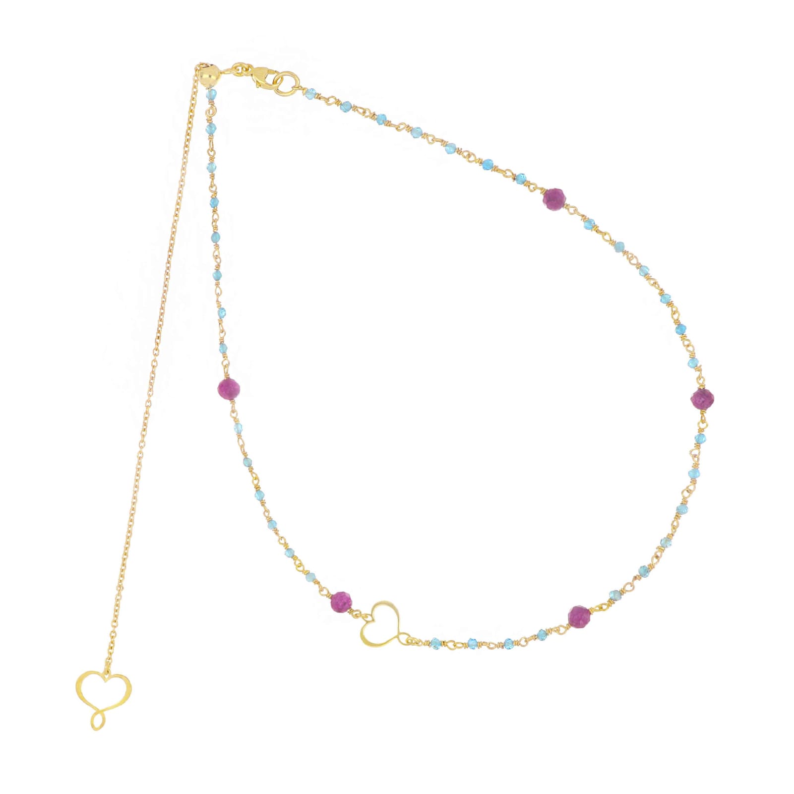 Collana Maman et Sophie Rosari in argento dorato con apatite MISURA UNICA
