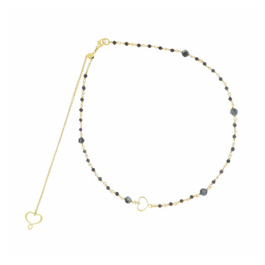 Collana Maman et Sophie argento dorato zaffiro e acquamarina MISURA UNICA