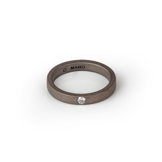 Anello solitario Mano J in titanio diamante bianco 0,10ct 13