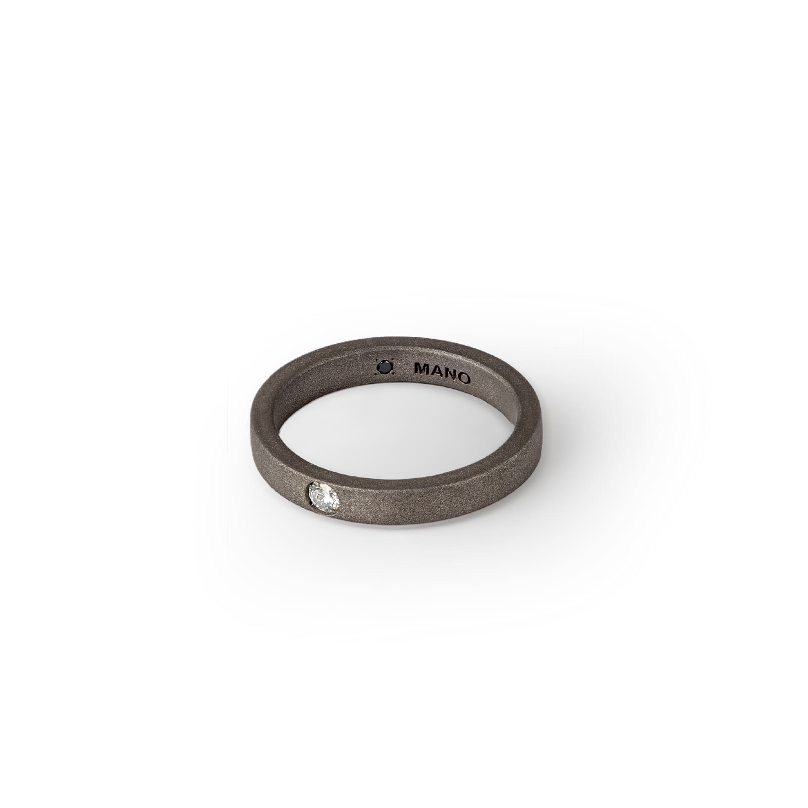 Anello solitario Mano J in titanio diamante bianco 0,10ct 13