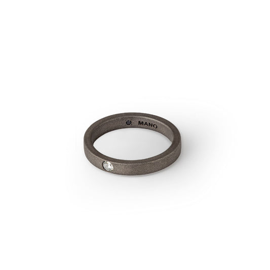 Anello solitario Mano J in titanio diamante bianco 0,10ct 13