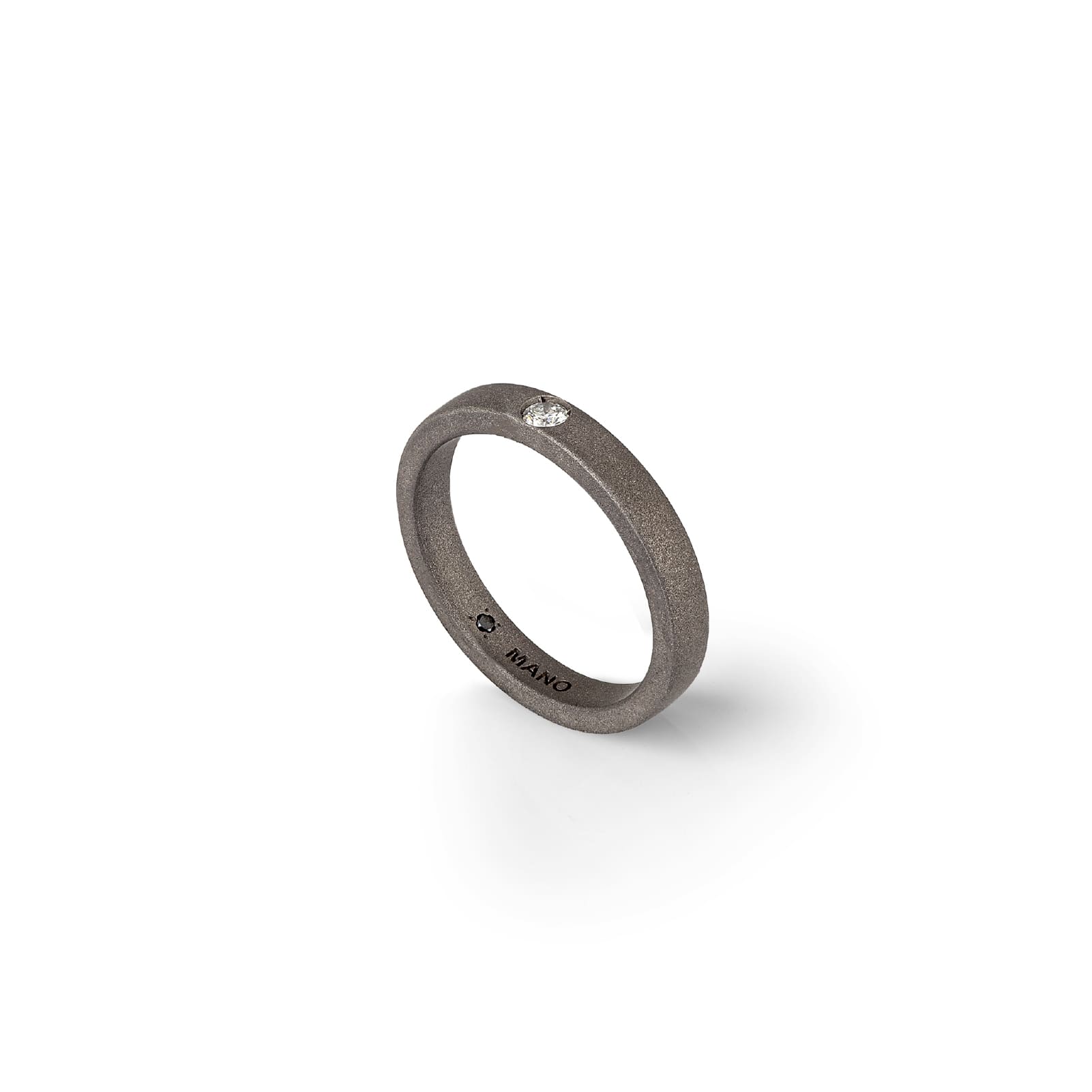 Anello solitario Mano J in titanio diamante bianco 0,10ct 13