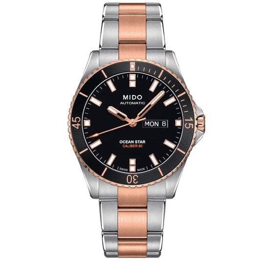 Orologio automatico uomo Mido Ocean Star 200 in acciaio bicolor oro rosa 42,5 mm M0264302205100-1