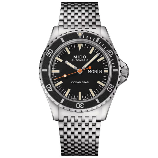 Orologio automatico Mido uomo acciaio quadrante nero datario riserva 80H M0268301105100-1