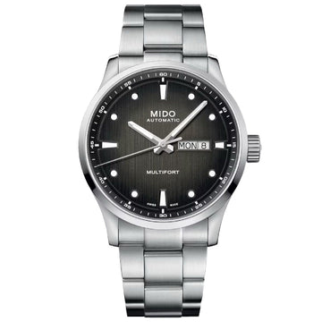 Orologio automatico Mido Multifort M uomo acciaio, nero datario riserva 80H M0384301105100-1