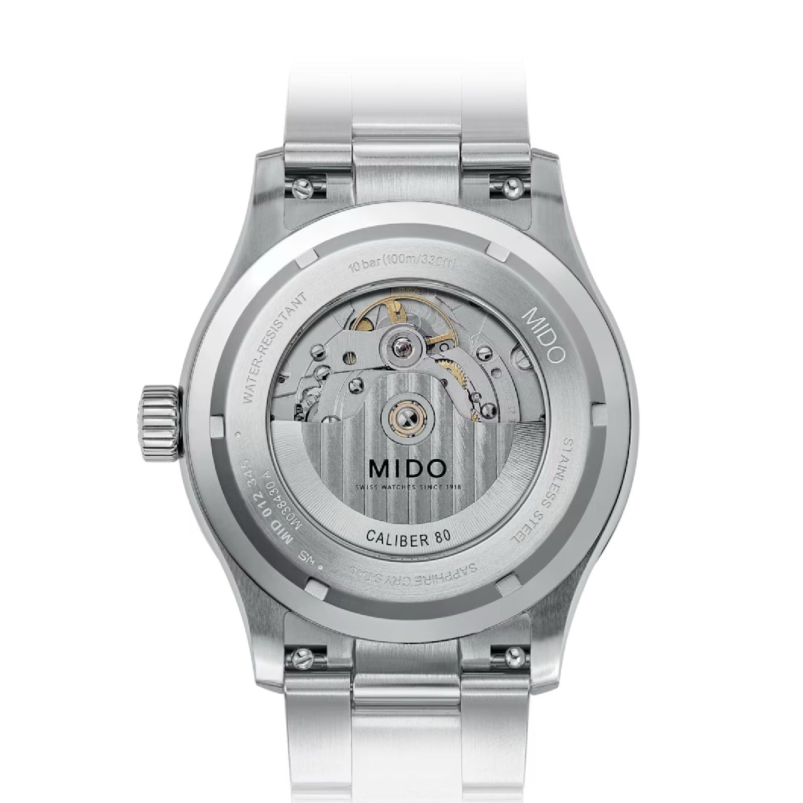 Orologio automatico Mido Multifort M uomo acciaio, nero datario riserva 80H M0384301105100-2