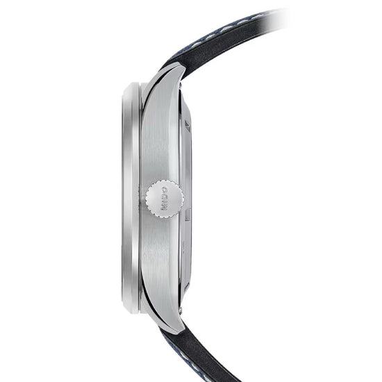 Orologio automatico Mido Multifort uomo acciaio tessuto blu datario riserva 80H M0384301704100-3