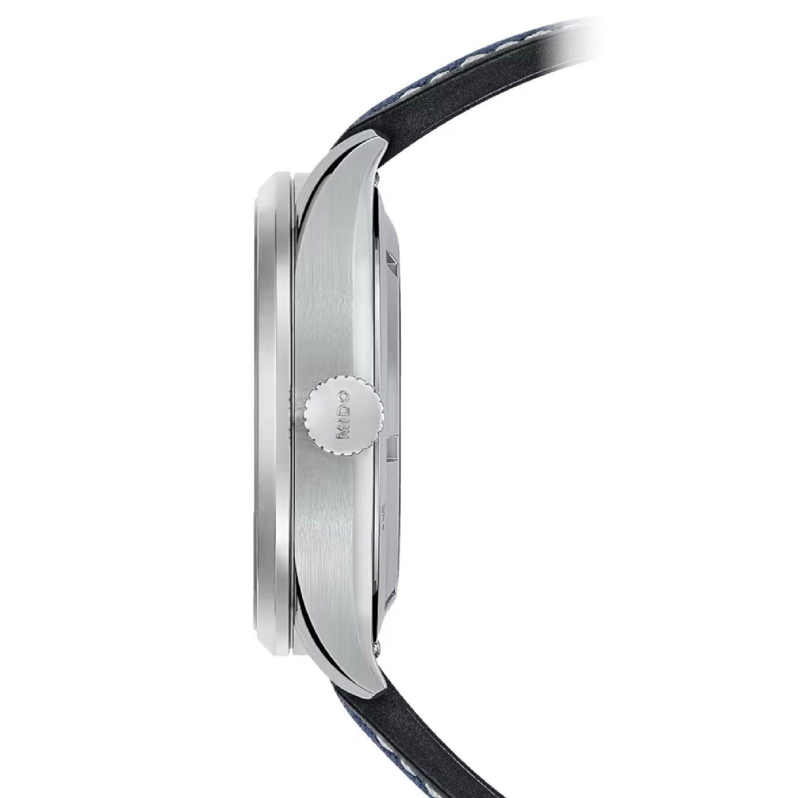 Orologio automatico Mido Multifort uomo acciaio tessuto blu datario riserva 80H M0384301704100-3