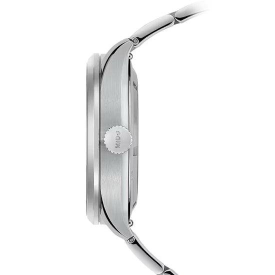 Orologio crono auto Mido Multifort uomo acciaio quadrante verde datario riserva 80H M0384311109700-3