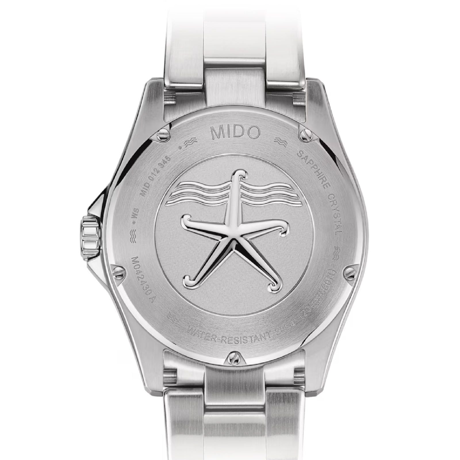 Orologio automatico Mido uomo acciaio blu ceramica datario riserva 80H M0424301104100-2