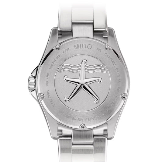 Orologio automatico Mido uomo acciaio blu ceramica datario riserva 80H M0424301104100-2