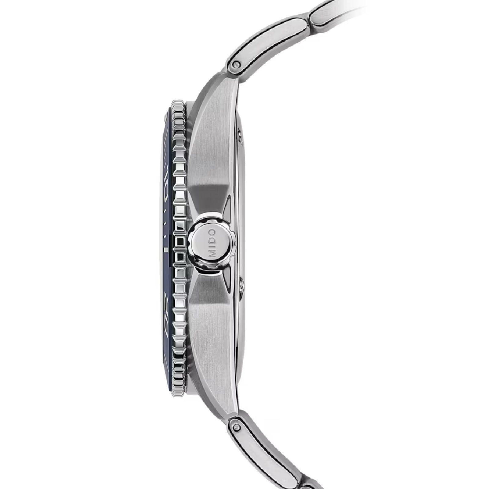 Orologio automatico Mido uomo acciaio blu ceramica datario riserva 80H M0424301104100-3