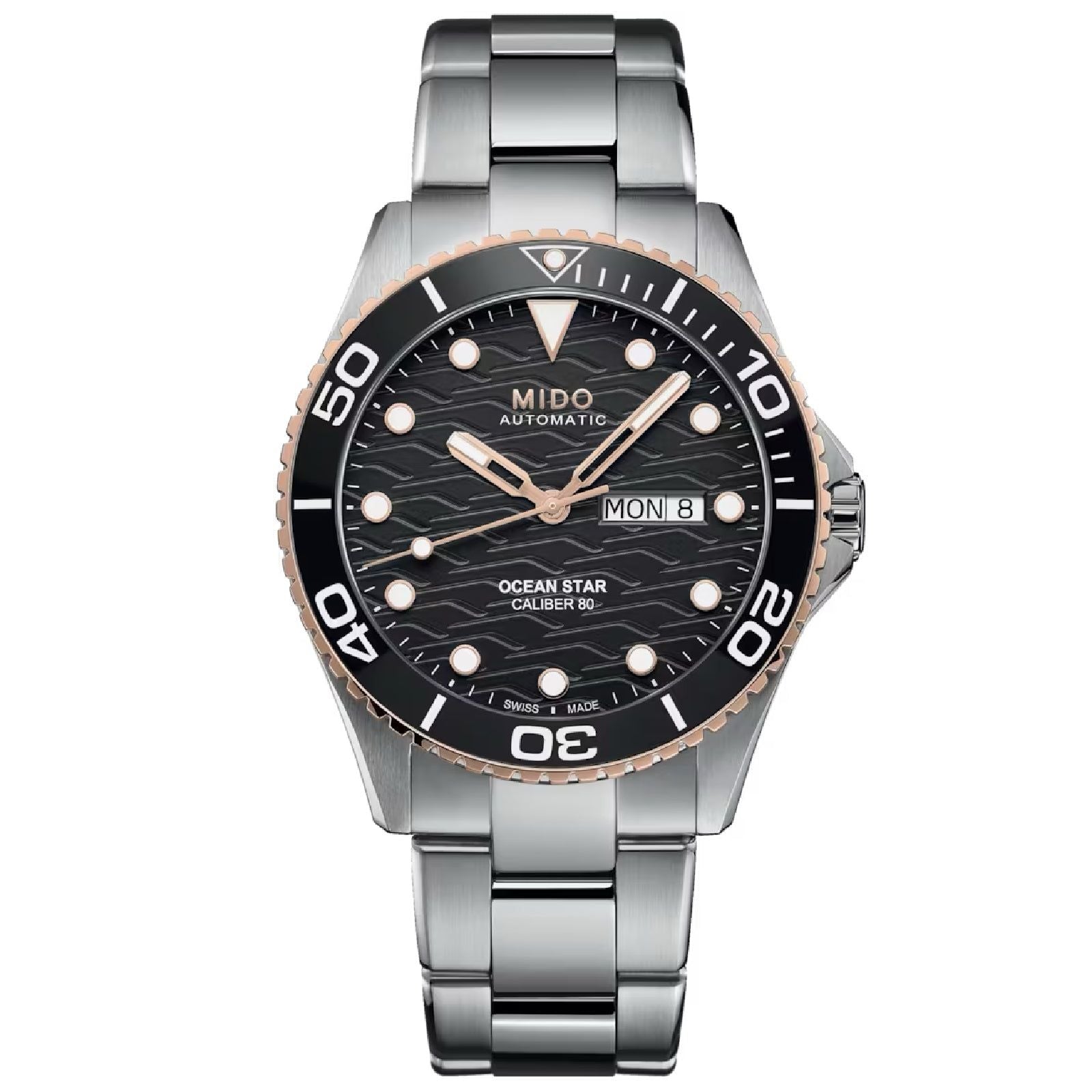 Orologio automatico Mido uomo acciaio nero ceramica datario riserva 80H M0424302105100-1