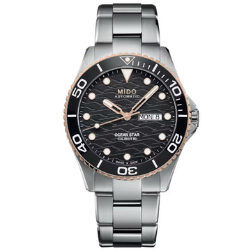 Orologio automatico Mido uomo acciaio nero ceramica datario riserva 80H M0424302105100-1
