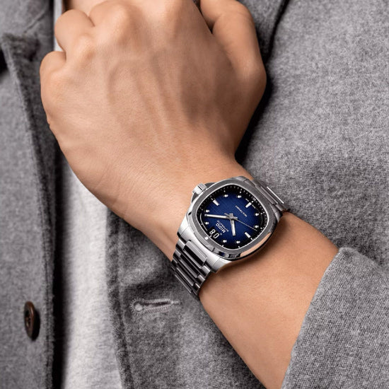 Orologio automatico Mido Multifort TV Big Date uomo acciaio blu datario riserva 80H M0495261104100-4