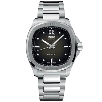 Orologio automatico Mido Multifort TV Big Date uomo acciaio grigio datario riserva 80H M0495261108100-1