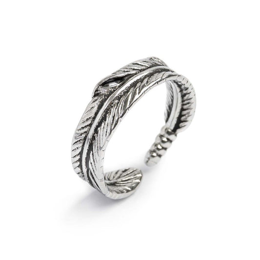 Anello Marlù in acciaio 316L a forma di piuma unisex 10