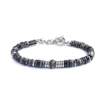 Bracciale da uomo Marlù elementi in occhio tigre e in acciaio Regolabile 18-21,5 cm