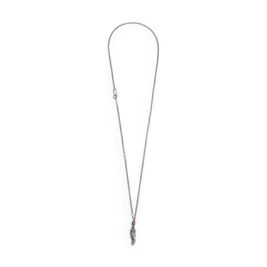 Collana con pendente piuma Marlù in acciaio unisex MISURA UNICA