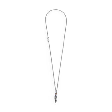 Collana con pendente piuma Marlù in acciaio unisex MISURA UNICA