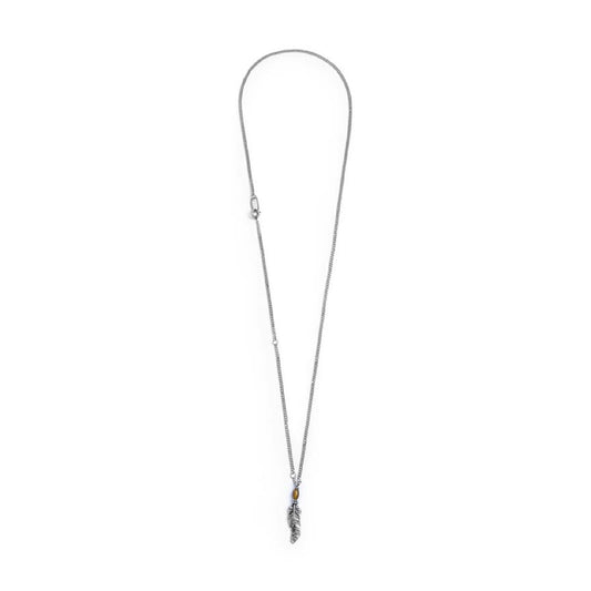 Collana con pendente piuma Marlù in acciaio unisex MISURA UNICA