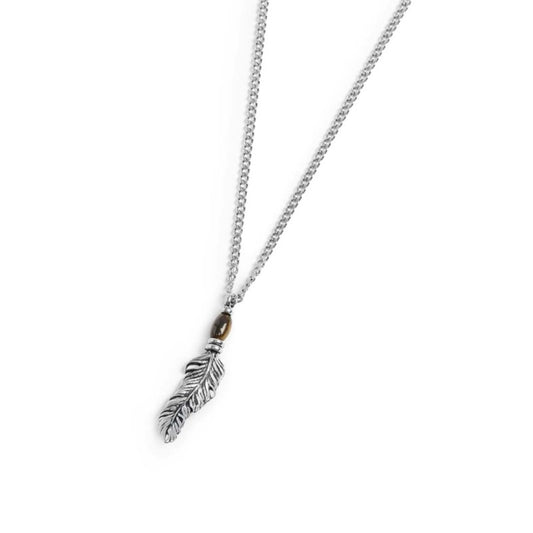 Collana con pendente piuma Marlù in acciaio unisex MISURA UNICA
