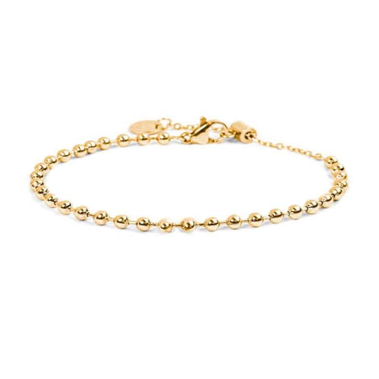 Bracciale catena Marlù in acciaio dorato con sfere da 3 mm 19 cm