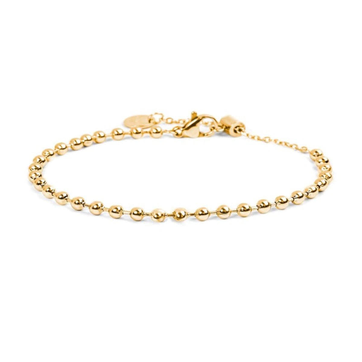 Bracciale catena Marlù in acciaio dorato con sfere da 3 mm 19 cm