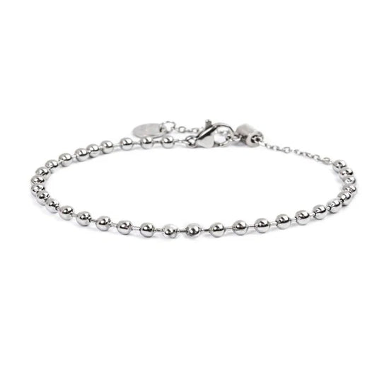 Bracciale catena Marlù in acciaio con sfere da 3 mm 19 cm