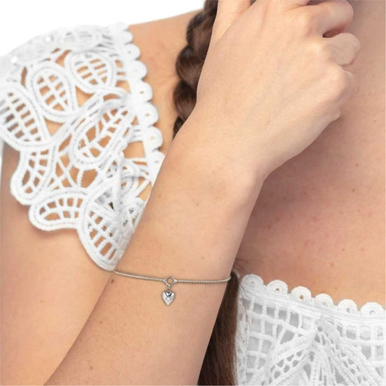 Bracciale Marlù Time To acciaio con cuore pendente e zircone 19 cm