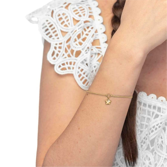 Bracciale Marlù Time To acciaio pvd oro con stella e zircone 19 cm