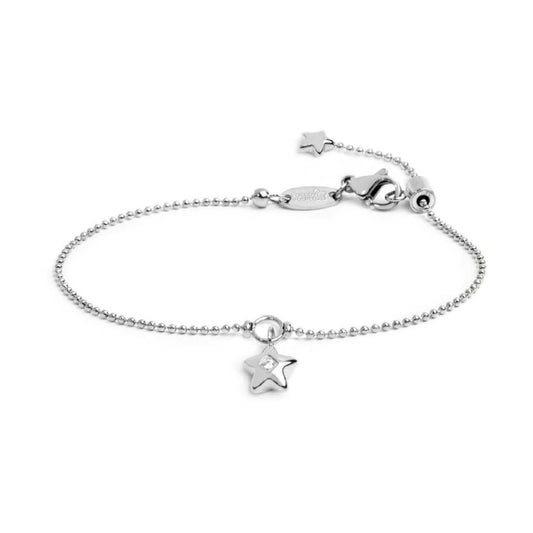 Bracciale Marlù Time To acciaio con stella pendente e zircone 19 cm